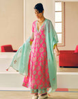 Zyra Hot Pink Mehzbeen Printed Kurta Set