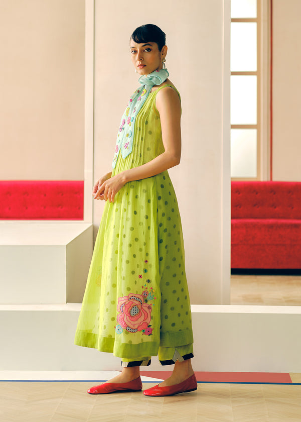 Zyra Sap Green Kurta Set