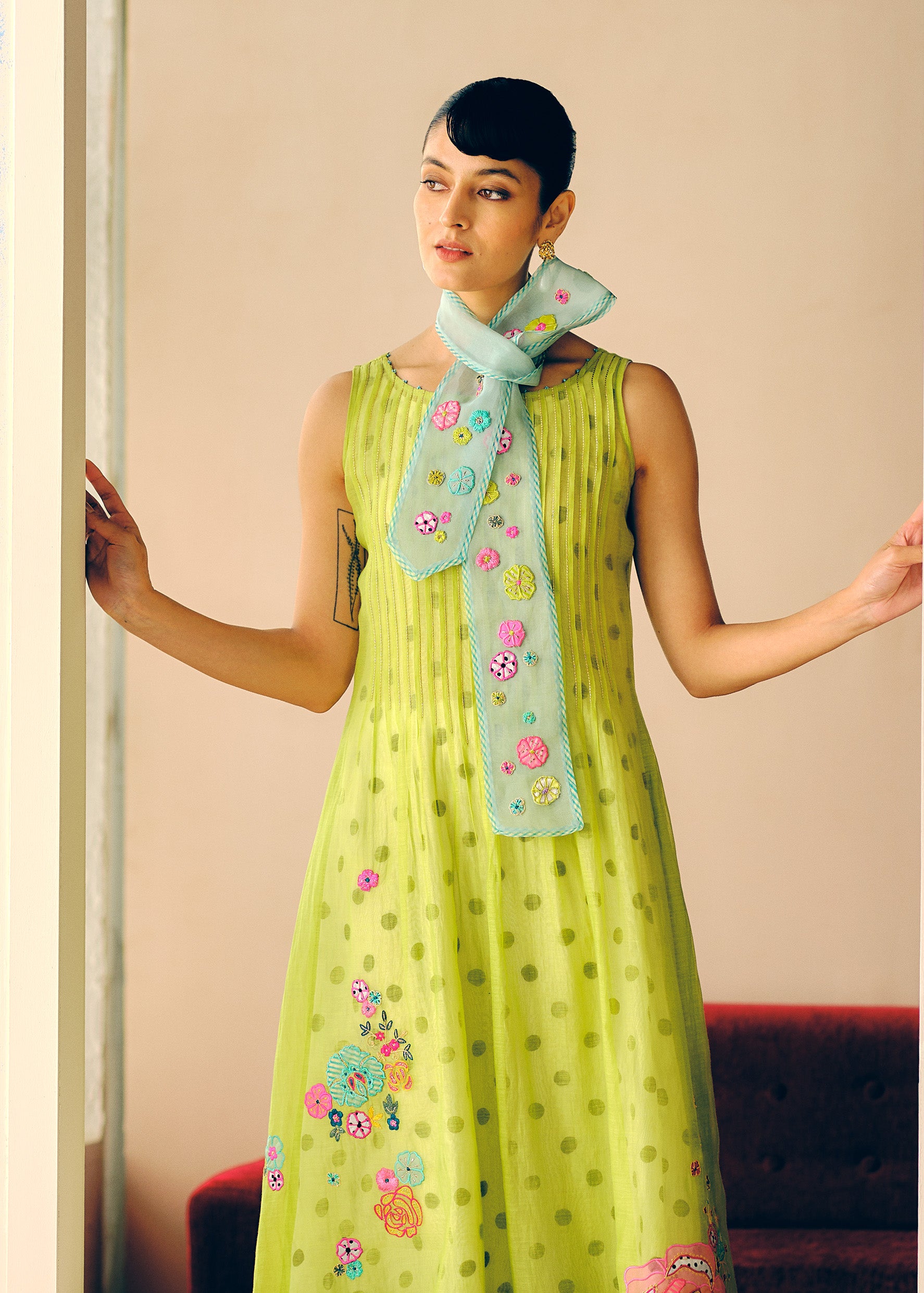 Zyra Sap Green Kurta Set