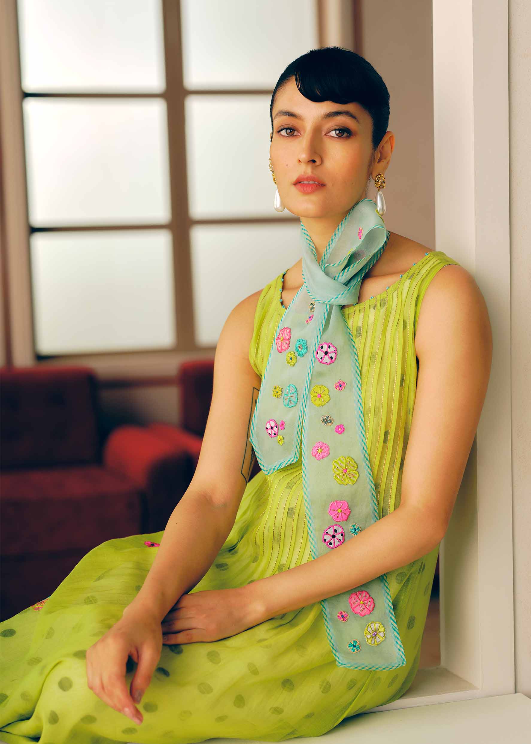 Zyra Sap Green Kurta Set