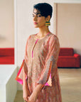 Zyra Pastel Pink Gultara Printed Kurta Set