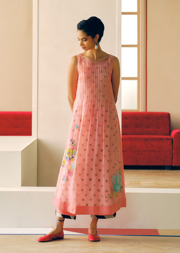 Zyra Rose Pink Pintucks Kurta Set