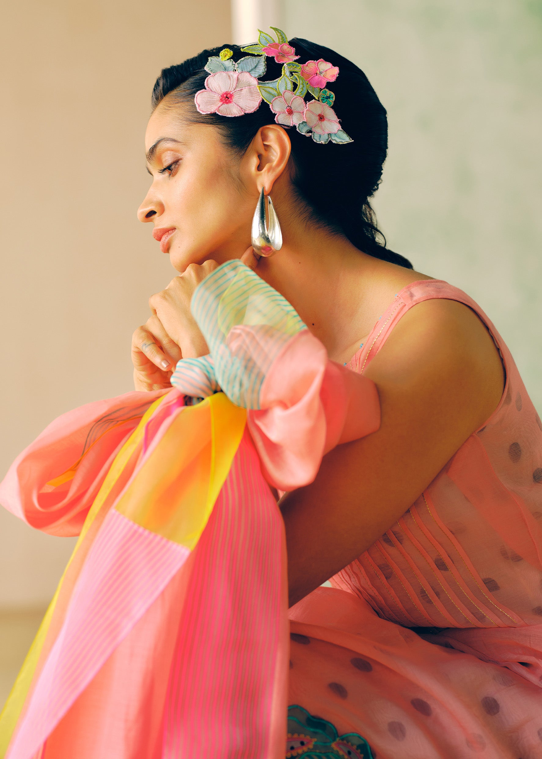 Zyra Rose Pink Pintucks Kurta Set