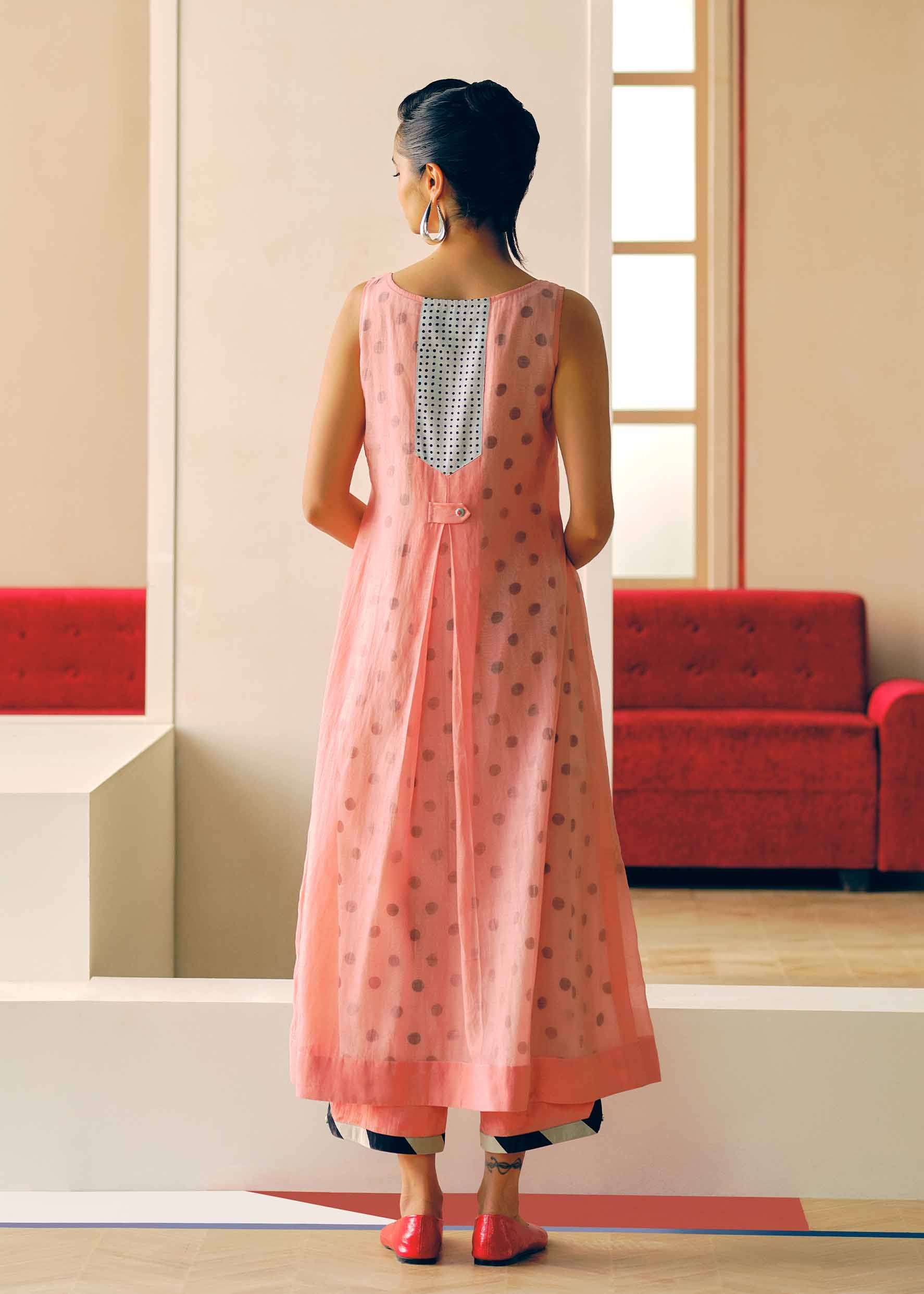 Zyra Rose Pink Pintucks Kurta Set