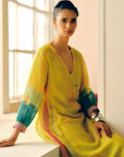 Zyra Yellow Nadira Printed Kurta Set