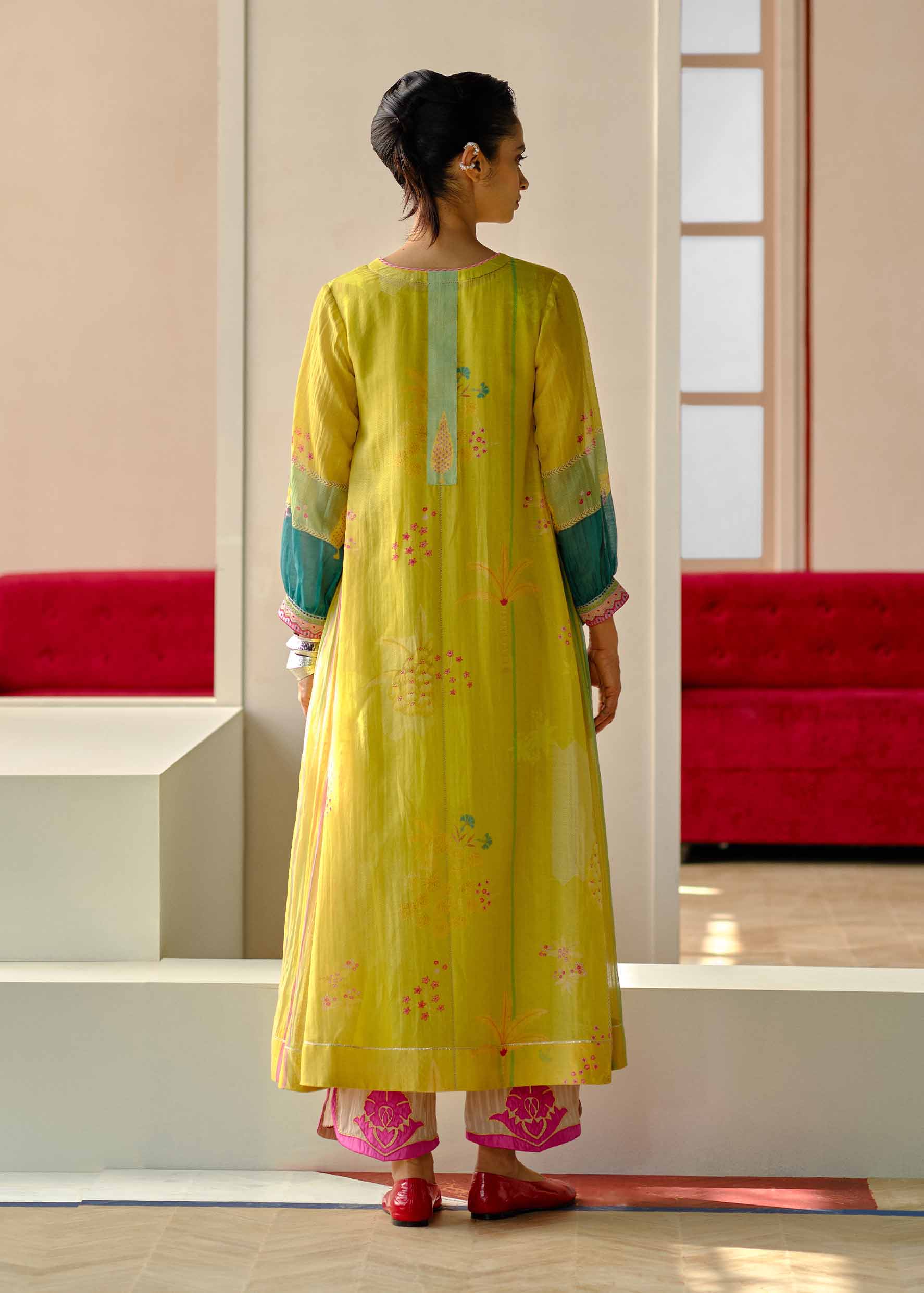 Zyra Yellow Nadira Printed Kurta Set