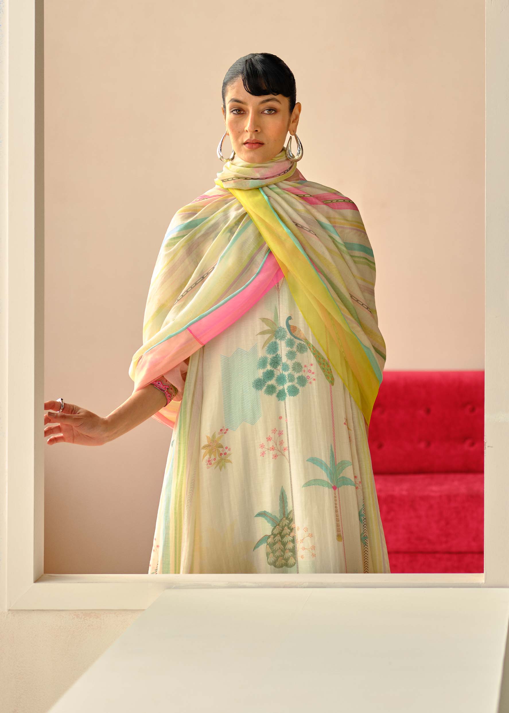 Zyra Ivory Nadira Printed Kurta Set