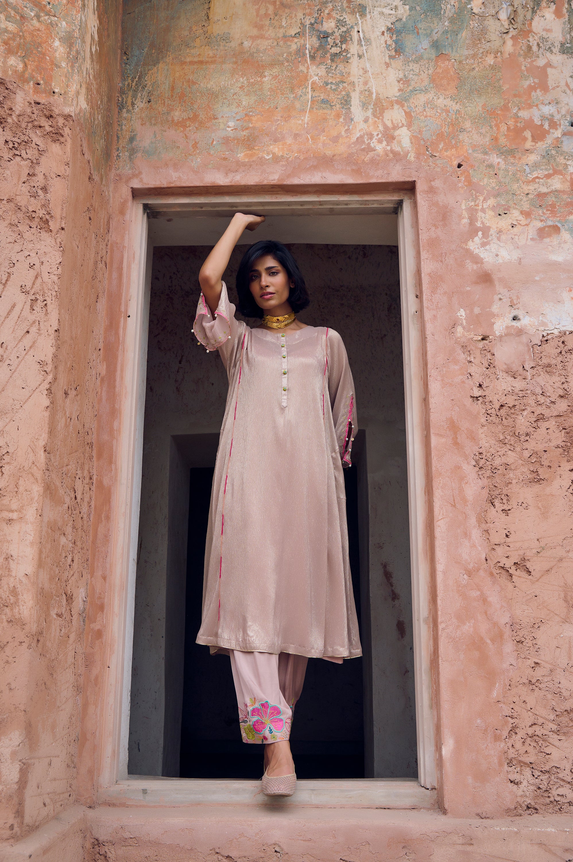 Safar Shimmer Foil Kurta Set